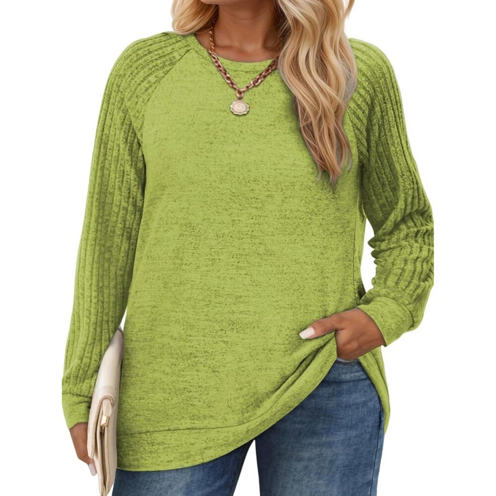 Plus-Size Sweatshirts Women Casual Long Sleeve Pullover Oversized Crewneck